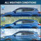 in-Channel Rain Guards for Hyundai Tucson 2016 2017 2018 2019 2020, Fits Gas Model Only Not Fits Hybrid/Electric Versions, Light Smoky Blue Window Visor, Fresh Air Ventilation, 4PCS