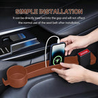 2PCS Car Seat Gap Filler Organizer, Multifunctional Vehicle Seat Side Gap Filler with Organizer & Cup Holder, Automotive Seats Crevice Stopper Gaps Plug, Universal Car Accessories (Orange)