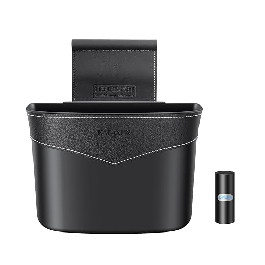 Car Trash Can Mini Trash Bin Garbage Organizer with Plastic Trash Bag Automotive Small Garbage Bin for Home Office Auto Vehicle Car Door Front Back Seat Storage Accessories Glovebox Trash Can