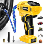 Tire Inflator Air Compressor Compatible with Dewalt 20V Battery, 150PSI Cordless Portable Air Pump with Digital & Auto Shut-Off, LED Light for Car Motorcycles Bike Ball (Tool Only) (Yellow)