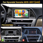 4+64GB Android 15 Car Stereo for Hyundai Sonata 2015-2017 (LHD) Wireless Carplay Android Auto, 9 Inch Incell Touch Screen Car Stereo with GPS, Backup Camera, Bluetooth, FM/RDS, EQ, WiFi, SWC