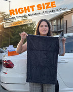 4-Pack 1300GSM Microfiber Car Drying Towels + 700GSM Chamois | Ultra Absorbent Twisted Loop, Streak-Free, Scratch-Free, Lint-Free, Lightweight, Easy to Handle