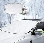 Car Magnetic Windshield Snow Cover, 4 Layers WAaterproof Windproof Protection,Snow,Ice,Sun,Frost Defense, Universal for SUV, Truck, Sedan, Van (Silver)