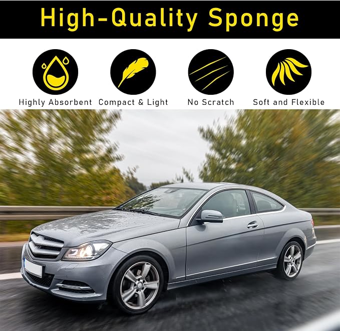 2pcs Window Defogger Sponge Car Windshield Cleaner Absorbent Glass Defogger Cleaning Sponge for Streak Free Glass Cleaning Sponges for Car Window Vessels Bathroom Mirrors Foggy Surface