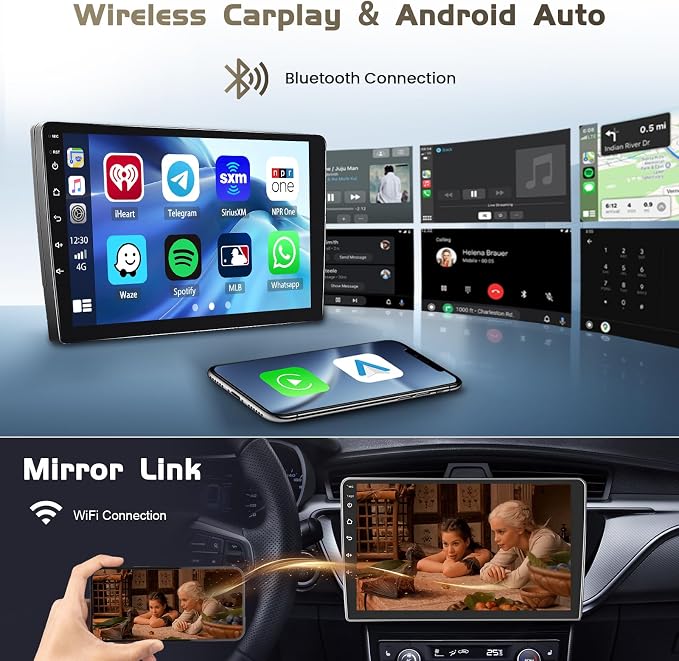 4+64G Android 15 Car Radio for Toyota Corolla 2017 2018 2019, 9 inch 1280 * 720 Touch Screen for Corolla Head Unit with Carplay/Android Auto/5G WiFi/GPS Navigation/Bluetooth 5.0 + Backup Camera