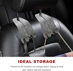 2 PCS Car Seat Headrest Hook, Suede Heart Shape Auto Double Seat Back Purse Storage Hook, Cute Backseat Organizer Universal Bag Holder Most Vehicles, Car Accessories (Gray)