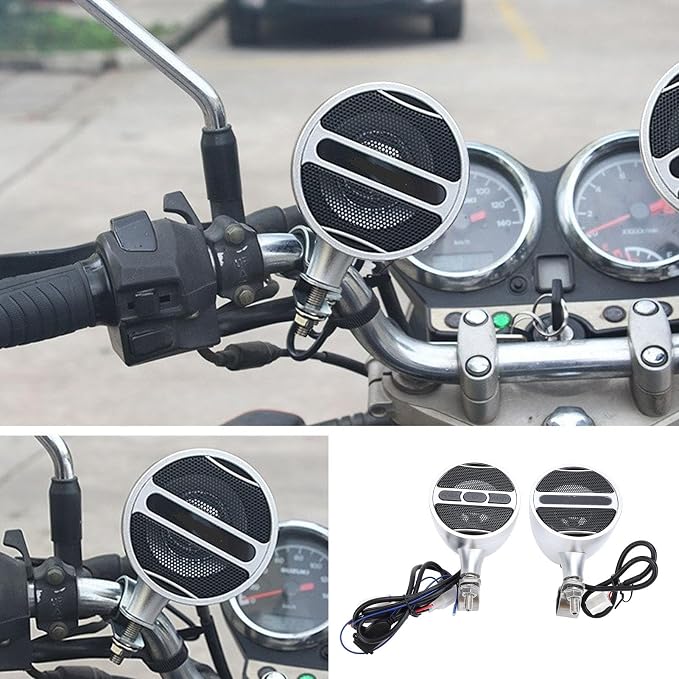 Motorcycle Speaker for ATV 3-inch Handlebar Sound System with Stereo FM Radio MP3 USB for Motorcycles and Electric Vehicles