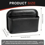 Car Seat Side Organizer, PU Leather Adhesive Storage Pocket, Car & Truck Interior Accessories, Auto Door Console Gap Filler, Sunglass Holder & Phone Pouch for Keys, Wallet, Cards, Pen, Black