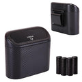 Mini Car Trash Can with Lid, Small Car Garbage Can, Cute Leakproof ABS Car Trash Bin, Car Accessories for Interior, Garbage Bin for Car, Home, Office with 60pcs Trash Bags Carbon Fibre