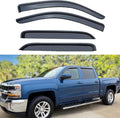 Tape On Rain Guards Window Visors for 2014-2018 Chevrolet(Chevy) Silverado & GMC Sierra 1500, 2015-2019 2500HD 3500HD Crew Cab,4pcs Smoke Side Vent Visor Window Deflectors Vent Guard Shade Sun