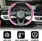 2pcs Universal Fit Carbon Fiber Steering Wheel Cover, Anti-Skid Steering Wheel Cover/Segmented Steering Wheel Protector/Car Interior Accessories (Plik)