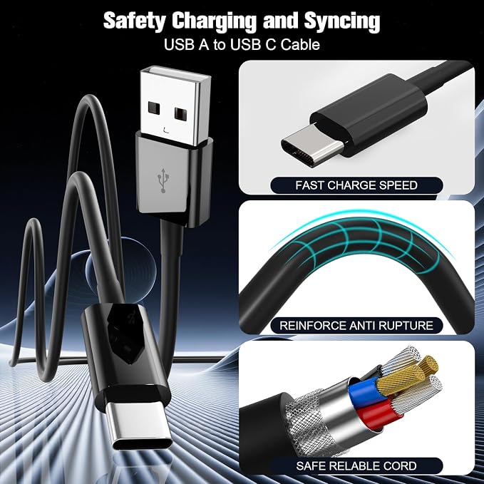 Car Carplay Cable for iPhone 17/16/15,iPhone 16/15 Plus17/16/15 Pro 17/16/15Pro Max charger,USB A to USB C for Carplay USB C Cord, iPad USB C Cable 10th, iPad Air Car Charger Cable Cord 6FT (Black)