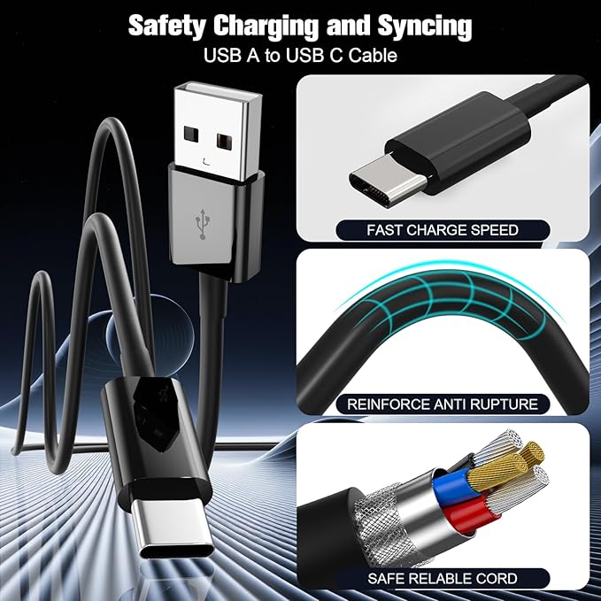 Car Carplay Cable for iPhone 17/16/15,iPhone 16/15 Plus17/16/15 Pro 17/16/15Pro Max charger,USB A to USB C for Carplay USB C Cord, iPad USB C Cable 10th, iPad Air Car Charger Cable Cord 3FT (Black)