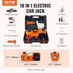 Electric Car Jack, 5 Ton/11023 LBS Hydraulic Jack Lift with Built-in Inflatable Pump and LED Light