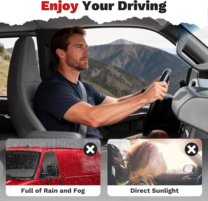 Express Van Rain Guards - Window Visors for Chevrolet/Chevy Express Van/GMC Savana 1996-2025 2026, Outside-Mount Side Window Wind Deflectors for Savana Accessories, Vent Visors Rainproof