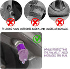 4 Pack Cute Frog Tire Valve caps, Interesting and Practical Tire Decoration, Can be Used for Cars, Motorcycles, Trucks, and Bicycles.(Purple)