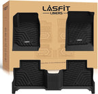 Floor Mats for Chevrolet Chevy Colorado/GMC Canyon 2015-2022 (Only Crew Cab), All Weather TPE Custom Fit Automotive Floor Mats for Cars, 1st and 2nd Row Car Floor Mats Full Set, 3 PCS, Black