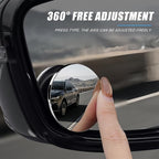 Blind Spot Mirrors 2 Pack, Electroplated Metal 2" Round HD Glass Frameless Convex Side Rear View Mirror,Self-Adhesive Back for Car SUV Truck(style1)