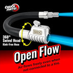 SKÖG Chuck Mates Flex360 7” Tire Inflator Hose Extension with Patented RatchetSeal Self-Locking Chuck – Compatible with Portable Tire Inflators (Open Flow)