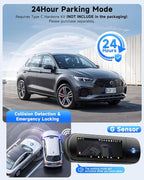 4K 3 Channel Dash Cam, Dash Cam Front and Rear C3, Free 64GB Card, 4K+1080P+1080P Dashcam, G-Sensor, WDR, APP, 5G WiFi, Night Vision, 24H Parking Monitor