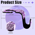 6 Pack Bling Car Seat Headrest Hooks, Rhinestone Purse Hook for Car, Universal Storage Organizer for Handbag Grocery Bags Coats, Bling Car Accessories for Women (Bling Purple)
