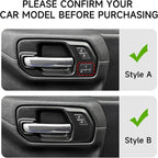 Car ABS Carbon Fiber Front Inner Door Handle Cover Interior Trim Side Mirror Decor for 2019-2025 Chevy Silverado | for 2019-2021 GMC Sierra 1500 2500 3500 HD Accessories