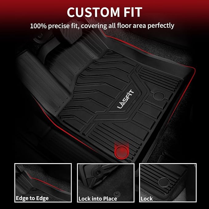 Floor Mats for Nissan Rogue 2021-2026 (Not Fit Rogue Sport), Custom Fit All Weather Protection Durable TPE Floor Liners for Nissan Rogue S/SV/SL/Platinum 2021-2026 1st & 2nd Row Car Mats, Black