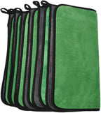 Ultrasoft, Large, Thick and Quick Drying Car Microfiber Cleaning Towel 800GSM Polishing Waxing Auto Detailing Towel Cloth (6pack,16 x 16inches) (Grey- Green)