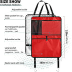 Strong Red Seat Back Protector Kick Mats with Organizer, Kick Mats Back Seat Protector for Suv