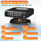 2 Pcs Portable Car Heater, 12V 120W Auto Heating Windshield Defrost Defogger Cooling Car Heater, 2 in 1 Heating and Cooling Car Heater Plugs into Cigarette Lighter