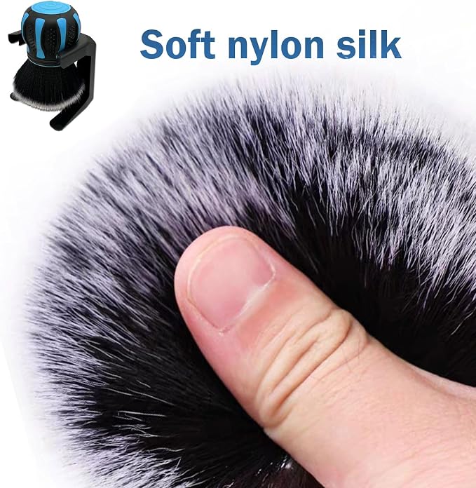 Car Interior Brush, Soft Bristles with Storage Rack, Car Beauty Tools, Car Detailing Brush Kit, Suitable for Most Cars (Blue)