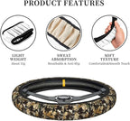 Forest Camo Neoprene Steering Wheel Cover Anti-Slip Elastic Comouflage Tree Hunting Steering Wheel Protective Cover 15in Universal Car Accessories Fit Cars, SUVs, Auto