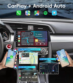 4G+64GB Android 13 Car Radio Stereo for Honda Civic 2016-2021, 9" Touch Screen Head Unit with Android 13/CarPlay/Android Auto/GPS Navigation/Bluetooth/FM/DSP Radio/AHD Backup Camera