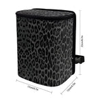 Black Leopard Print Car Trash Can with Lid, Leak Proof Auto Trash Bag Hanging Vehicle Garbage Can Multipurpose Storage Container for Back Seat Road Trip