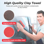 Clay Decontamination Towel 2pack- Professional Detail Products - Proven Cleaning & Release of Paint Contaminants; Increase Wax & Sealant Bond; Enhance Paint Gloss & Color; Fine Grade (12x12”)
