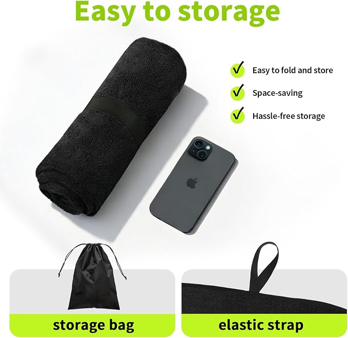 Black Waterproof Sweat Towel Seat Cover Universal Non-Slip for Car Truck SUV Seat for Dog & Kid Workout Outdoor OR Sport Activities