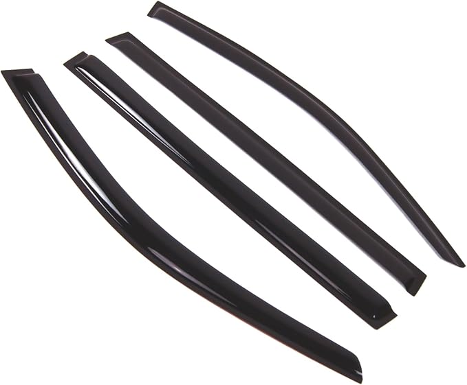 WD2-730 Dark Smoke 4 Pcs Set Window Visor (Outside Mount) Deflector Rain Guard Compatible with 2013-2015 Mercedes-Benz GL450 GL500 GL550 GL63