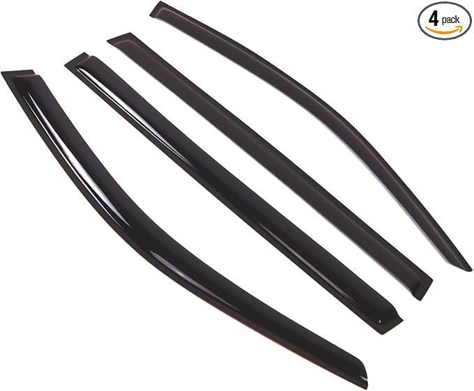 Outside Mount Window Vent Visors Rain Guards Compatible with Mercedes GL450 GL500 2013-2015 | Side Window Wind Deflectors Rain Shields | Smoke Tinted, 4 Pcs Set, DGWV-730