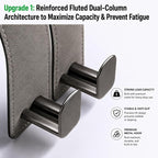 2Pcs Wide Car Headrest Hooks for Purses and Bags, 2026 Upgraded 0.98” Wide Opening for Thick Bag Handles, Premium Leather Car Seat Hanger with Dual Metal Hooks, WideFit Gray