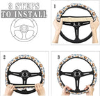 Bear Pirates Anchors Steering Wheel Covers Anti-Slip Elasticity Car Accessories Steering Wheel Protector Universal 15 Inch for Cars SUV Vehicle Truck