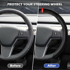 Frani Nappa Leather Steering Wheel Cover,Universal Fit 15 Inch-Premium Non-Slip Breathable Comfort Grip for Cars Trucks SUVs,Anti-Slip Durable Interior Upgrade Sporty