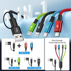 4 in 2 Multi Charging Cable, 2 Pack 5FT Dual Input Charging Cords | USB A & USB C Inputs with Dual USB C, IP & Micro Outputs, Travel Essentials, Phone Charger for Multiple Devices