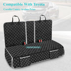 Dog Car Seat Cover Compatible with Toyota Corolla Camry Avalon Prius LE XLE Hybrid SE XSE Sedan Back Seat Accessories 2000-2026, Waterproof Pet Bench Backseat Covers with Non-Slip Backing, Black Grey
