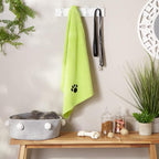 Pet Grooming Microfiber Towel, Embroidered Collection, X-Large,41x23.5, Lettuce Green (Pack of 2)