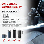 Stupid Technologies - XSpander – Universal Cup Holder Expander for Yeti, Hydro Flask & Big Bottles – Adjustable, Durable, Car Compatible – Black
