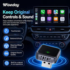 Wireless WIFI7 Bluetooth CarPlay Adapter for iPhone&Android | Seamless Connection, Convert Wired to Wireless, 2 in 1, 24.5mm USB-A with USB-C Adapter, Plug & Play for IOS 10+&Android 12+