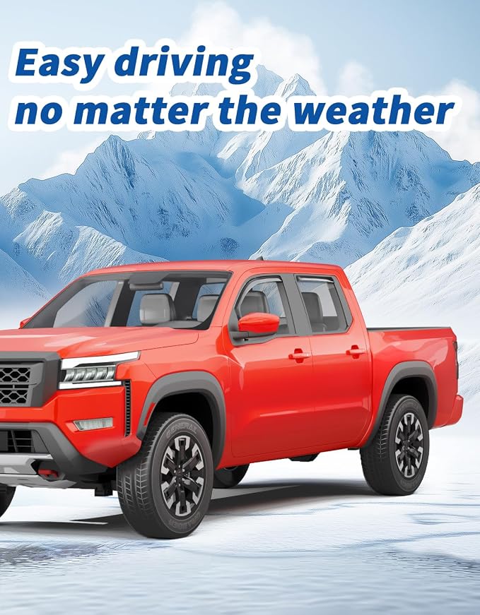 in-Channel Window Rain Guards Fit for Nissan Frontier Crew Cab 2022-2025 2026 Rain Guard Truck Extra Durable Window Deflectors Window Vent Visors Vent Shades Exterior Car Accessories-4pcs
