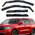 in-Channel Rain Guards Window Visors for Dodge Durango 2011-2026 Inside Front Rear Window Vent Deflectors Sun Shade Wind Visor Car Accessories, Dark Smoke