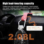 Purse Hook for Car, 4 PCS Car Purse Hook Headrest Hooks, 360° Rotatable Back Seat Storage Organizer, Universal Vehicle Seat Hanger for Purses, Handbags, Grocery Bags, Water Bottles, Pink