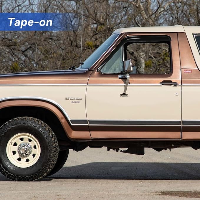 Window Visors Rain Guards for 1980-1996 Ford F150 F250 F350 Standard Cab, Out-Channel Window Vent Wind Deflectors Visors Shades for 80-96 Bronco, for 2 Front Doors